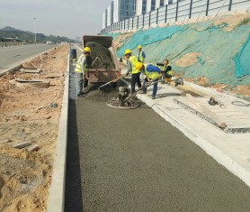 【透水混凝土】廣州知識城市政道路施工進行中！